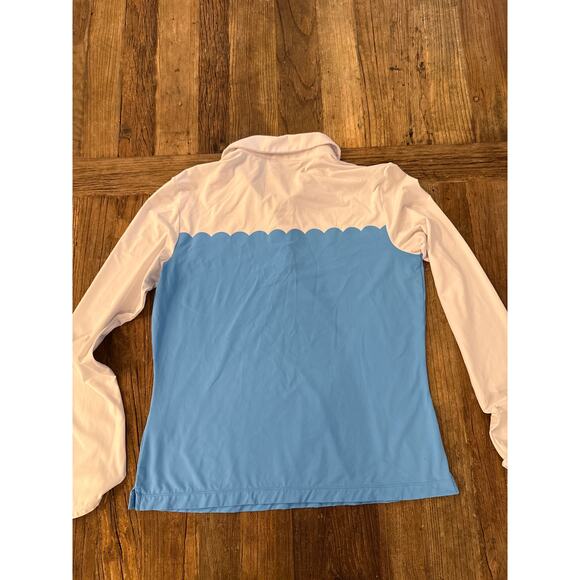 Lilly Pulitzer Luxletic Frida Scallop Polo top Large - Picture 5 of 8